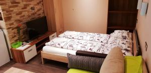 莫悠罗德埃里卡旅馆的一间小卧室,配有一张床和电视