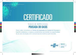 莫雷蒂斯Pousada do Oasis的带有认证网站的手机屏幕截图