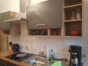 LeisnigKleiner-Muldenblick的厨房配有水槽和台面