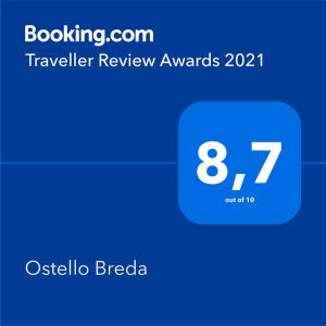 Ostello Breda的证书、奖牌、标识或其他文件