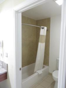 安纳海姆加登格罗夫国家旅馆的带浴缸和卫生间的浴室。