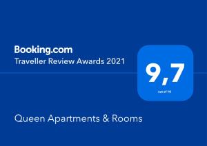 多布拉沃达Queen Apartments & Rooms的蓝色盒子,上面有编号