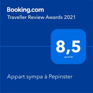 珀潘斯特尔Appart sympa à Pepinster的带有机场标志的电话的截图