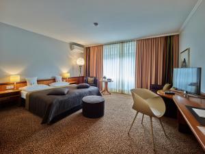 吉森唐德瑞艾斯酒店的配有一张床和一台平面电视的酒店客房