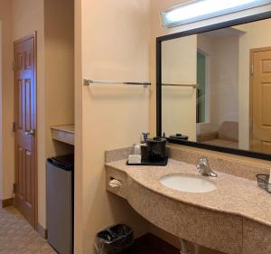 盖茨堡Sleep Inn & Suites Gettysburg的一间带水槽和镜子的浴室