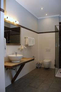 美因河畔法兰克福蔡尔酒店的一间带水槽和卫生间的浴室