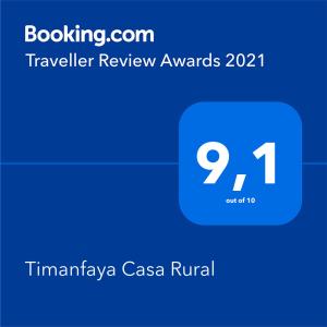亚伊萨Timanfaya Casa Rural的蓝色盒子,上面有编号
