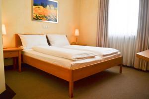 巴特司塔福斯坦斯塔菲斯特奈尔酒店的一间带床的卧室,位于带窗户的房间内