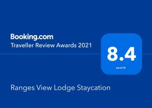 Ranges View Lodge Staycation的证书、奖牌、标识或其他文件