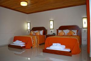 Los Lagos Spa & Thermal Resort Experience客房内的一张或多张床位