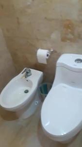 璜多里奥Dre Broeders Apartments Juan Dolio的浴室配有白色卫生间和盥洗盆。