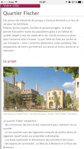 希尔蒂盖姆Square du Château的一张带有建筑物照片的网站页面