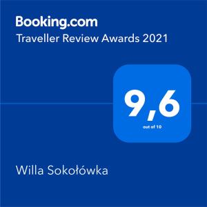 波兰尼卡-兹德鲁伊Willa Sokołówka的手机的屏幕截图,带旅行审查奖