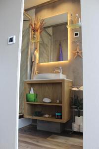 波尔托罗Floating house BRAVIA的一间带水槽和镜子的浴室