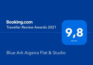 AíyiraBlue Ark Aigeira Flat & Studio的蓝色电子邮件通知的屏幕截图,带有蓝色的空气失调平激活旗