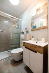 扎达尔Kailani Luxury Central 3 Bedroom, 3 Bathroom Apartment With a Sunny Balcony的浴室配有卫生间、盥洗盆和淋浴。