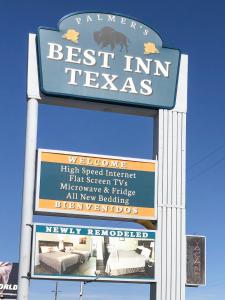 LevellandBest Inn Texas的最佳酒店餐厅标志