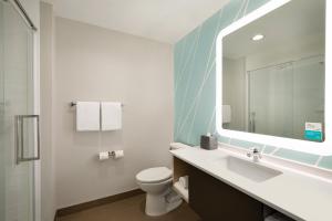 哈蒂斯堡Hattiesburg West, an IHG Hotel的一间带水槽、卫生间和镜子的浴室