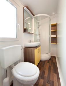 密德维亚Holiday Resort Medveja的一间带卫生间和水槽的浴室