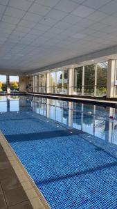 米德尔斯伯勒米德尔斯堡运动住宿酒店的大楼内一个蓝色瓷砖的大型游泳池