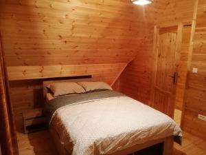 Kokin BrodEmilijin konak的小木屋内的卧室,配有床