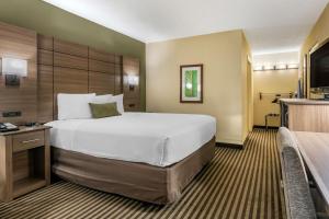 斯图尔特斯图尔特市中心贝斯特韦斯特酒店的酒店客房设有一张大床和一台电视。