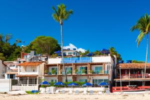 莫罗圣保罗普萨达巴伊亚巴坎纳旅馆的棕榈树和遮阳伞的海滩酒店