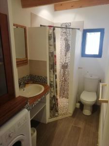 蒙蒂塞洛Clos Olivella的浴室配有卫生间、盥洗盆和淋浴。