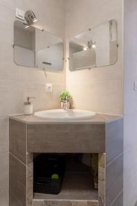 米卢斯Travel Homes - Le Rebberg, Superbe vue à Mulhouse的一间带水槽和镜子的浴室