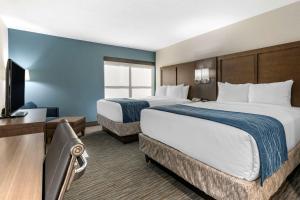 迈阿密Comfort Inn & Suites Downtown Brickell-Port of Miami的酒店客房设有两张床和一台平面电视。