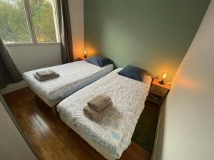 Cosy 2 bedroom - F3 - Apartment - 5 min Metro 5客房内的一张或多张床位