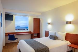 普埃布拉万普布拉芬撒酒店的酒店客房设有床和窗户。