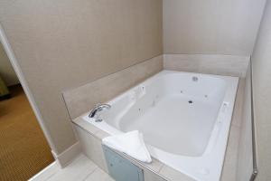 坎宁维尔Creekside Hotel & Suites的带浴缸和水槽的浴室