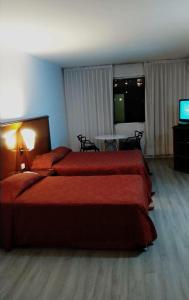 布宜诺斯艾利斯水晶宫酒店的酒店客房设有两张床和电视。