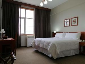 奇廉伊莎贝尔里克尔梅格兰酒店的一间设有大床和窗户的酒店客房