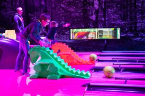 豪森Rhön Park Aktiv Resort的一群玩恐龙游戏的人