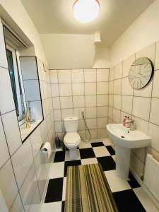 伯明翰Birmingham Guesthouse的浴室配有白色卫生间和盥洗盆。