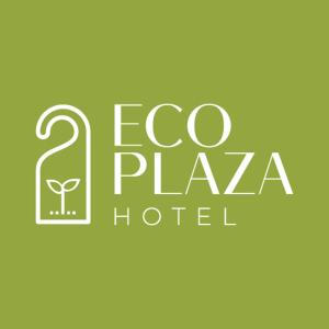 萨尔塔Eco Plaza Hotel的绿色和白色的标志,为生态广场酒店