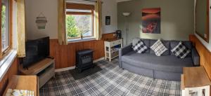 斯特拉西尔An Carraig Log Cabin的带沙发和电视的客厅