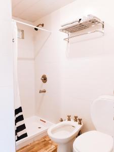 布宜诺斯艾利斯DEVOTO LOFT的白色的浴室设有卫生间和淋浴。