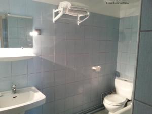 鲁瓦扬艾米丽酒店的浴室配有白色卫生间和盥洗盆。
