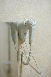 皮特什蒂Casa Domneasca Riana的浴室墙上的吹风机