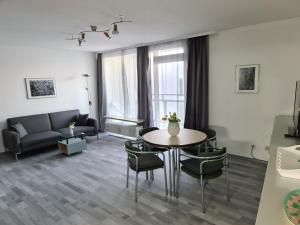 斯图加特Apartment`s Nr 2, 2b und 2C in Stuttgart Stadtmitte的客厅配有桌椅和沙发