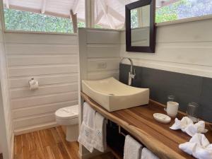 阿维拉纳海滩Mikado Natural Lodge的一间带水槽和卫生间的浴室