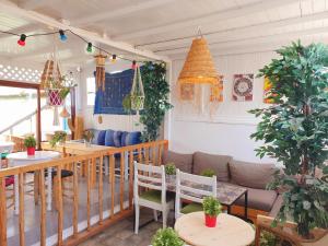 杰迪代Art house的带沙发、桌子和植物的客厅