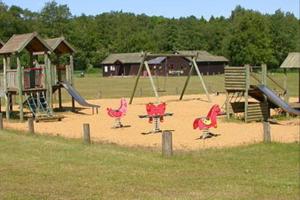 金斯林Norfolk Cabin的公园内带游戏设备的游乐场
