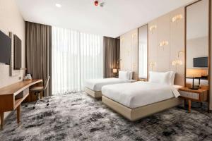 Tryp by Wyndham Istanbul Topkapi客房内的一张或多张床位