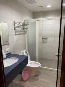 罗东镇羅東珍寶的浴室配有卫生间、盥洗盆和淋浴。