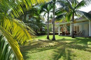 圣勒卡萨库勒公寓的庭院前有棕榈树的房子