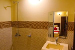 拉合尔Hotel Day In Lahore的一间带水槽和镜子的浴室